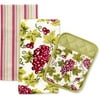 Better Homes and Gardens Grapes Kitchen Towel and Pot Holder, Set of 3