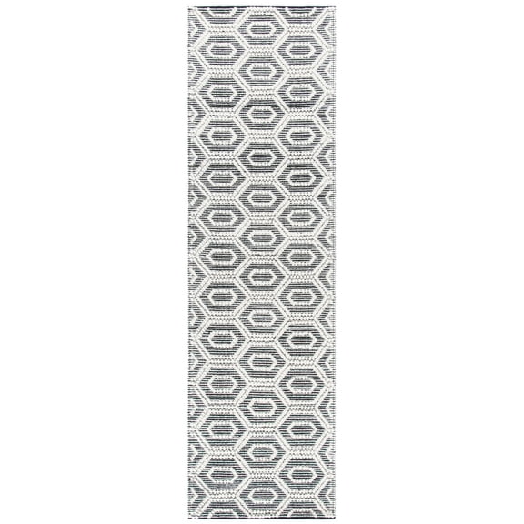 SAFAVIEH Natura Calvagh Geometric Runner Rug, Ivory/Black, 2'3" x 8'
