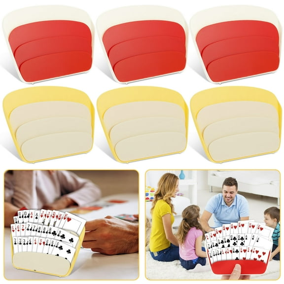 6Pcs Playing Cards Holders Plastic 3 Layers Storage Game Deck Tray Standable Free Hands Deck Holders Large Capacity for Adults