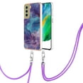 thumbnail image 2 of Mantto for Samsung Galaxy S21 FE Case, with Lanyard Adjustable Strap, Marble Pattern Soft TPU Bumper Hard PC Back Shockproof Protective Glossy Stylish Durable Phone Case for Women Girls,Purple, 2 of 7