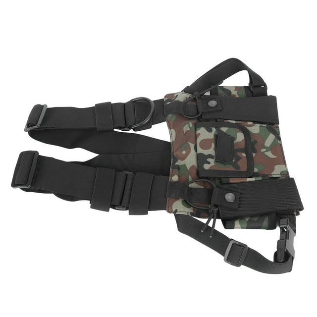 Chest Harness, Oxford Cloth Adjustable Vest Rig With 2 Pockets, Universal Chest Front Pack Pouch For 2 Way Talkie