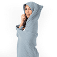 thumbnail image 3 of Comfy Cubs Adult Hooded Towel Large, 58" x 58" - Muslin Cotton Wearable Blanket, Pacific Blue, 3 of 8