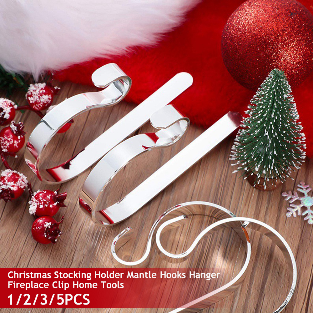 AQOTER Stocking Hangers for Mantel, Christmas Stocking Holders Hooks