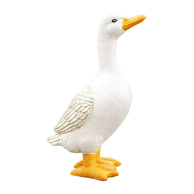 Duck Statue High Simulation All Match Resin Art Craft Drinking Water Duck Model Garden Supplies