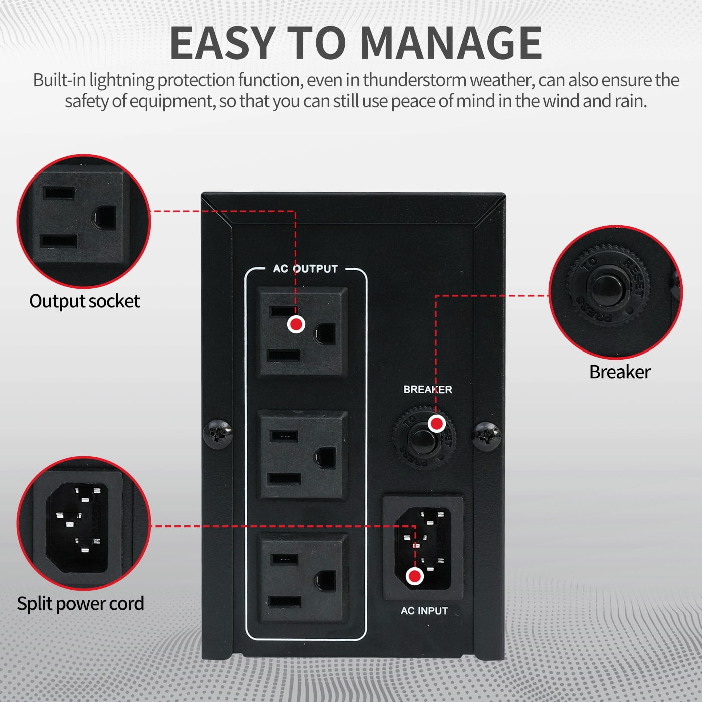 BAOKALER UPS 500VA Battery Backup, Power Backup Battery