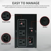 UPS 500VA/300W 120V Backup Power Supply, 3 Sockets, Backup Battery with Surge Protection, Only Suitable for Desktop computer