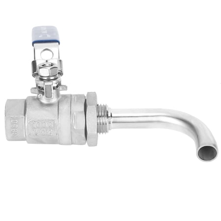 Tight Connection High- Elbow Ball Valve, Brewer Hardware, For Beer