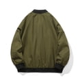 thumbnail image 4 of Man Solid Color Pockets Zipper Loose Baseball Collar Coat, 4 of 8