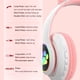 thumbnail image 5 of KERHAND Bluetooth Headphones for Kids, Cute Ear Cat Ear LED Light Up Foldable Headphones Stereo Over Ear with Microphone/TF Card Wireless Headphone for iPhone/iPad/Smartphone/Laptop/PC/TV (PIink), 5 of 5