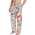 thumbnail image 2 of Daiia Passport Stamp Men's Sleep Pant with Pockets and Drawstring,Pajama Pants-Large, 2 of 9