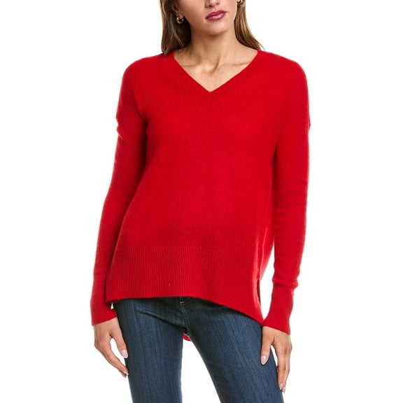 philosophy womens Oversized V-Neck Sweater, s, Red