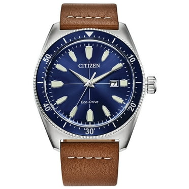 Citizen Eco-Drive Brycen Leather Watch, 43mm