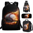thumbnail image 7 of Jeiento Baseball Bookbag for Boys Backpack Middle School Bag with Lunch Bag Kids Book Bag and Lunch Box Set Cool Flame Elementary Schoolbag Lunchbox Pencil Case Water Bottle Holder 4 in 1, 7 of 7