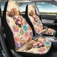 thumbnail image 3 of Yuyamidu Highland Cow Car Seat Covers for Front Seats Boho Flower Auto Seat Covers Front Seats Set Driver Seat Cover for SUVs, Van, Sedans, Trucks, 3 of 7