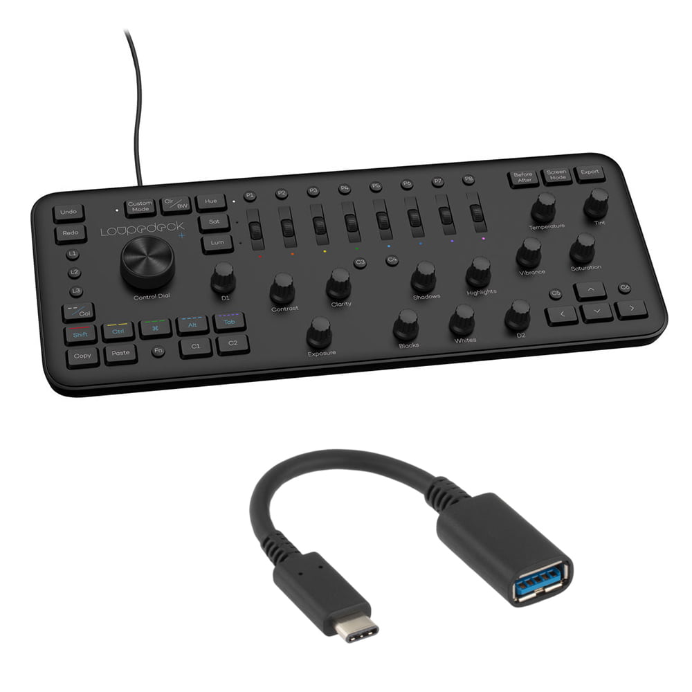 Loupedeck + Photo & Video Editing Console with USB 3.0 Type-C to