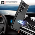 thumbnail image 2 of for Samsung Galaxy S22 Ultra Case with Card Holder, Compatible with Magnetic Car Mount, Heavy Duty Shockproof Rugged Soft TPU Back Leather Flip Wallet Cover 6.8 inch, Black, 2 of 12