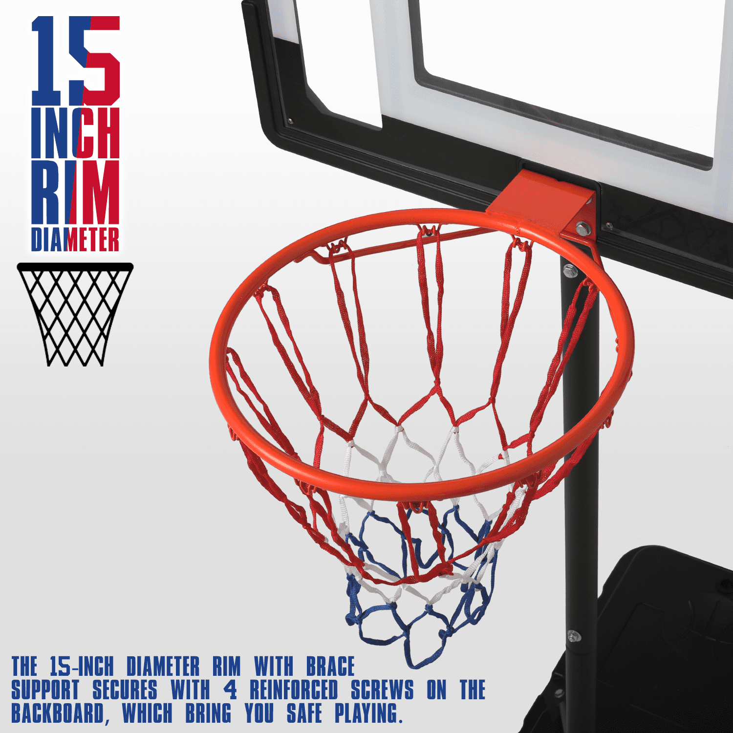 Buy Monibloom Portable Basketball Hoop Goal 5ft 7ft Adjustable W/ 33