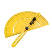 Uxcell Plastic Protractor 0-180° Round Head with 250mm 10 inch Arm Measuring Ruler for Woodworking Drawing
