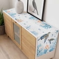 thumbnail image 4 of Coastal Turtle Table Runner - 48 Inch Long, Kitchen Dining Table Runner Dresser Scarves, Blue Ocean Coral Starfish Seagrass Farmhouse Decor for Coffee Tables Wedding Party Banquet, 4 of 8