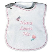 Angle View: Raindrops Nana Loves Me Embroidered Bib, Pink