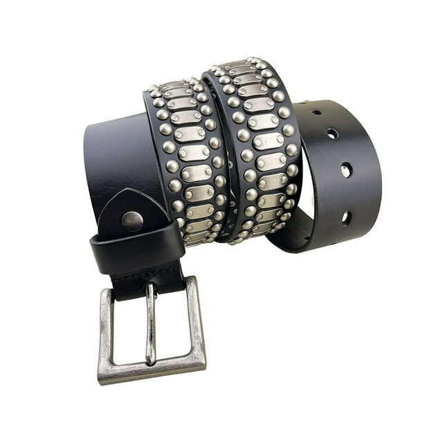 Sonducket Estos cinturones para hombres están diseñados para brindar la máxima comodidad y estilo Cinturón con remaches estilo punk rock Cinturones negro 105cm