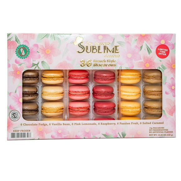 Sublime Desserts Macarons Assorted Flavors, Frozen, 36 ct.