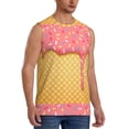 thumbnail image 2 of Pofeuu Pink Ice Cream Print Men's Muscle T-Shirt, Sleeveless, Muscle Tank, Classic Muscle Tee Top For Men Casual Sleeveless Muscle T-Shirt Trendy Clothes-Large, 2 of 7
