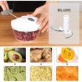 thumbnail image 3 of Food Chopper Manual Food Processor Hand Pull Mincer Blender Mixer for Vegetable Fruits Nuts Onions Durable BPA Free Food Safe Material (2 Cup-White & Gray), 3 of 6