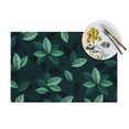 thumbnail image 4 of YFYANG Washable Heat-Resistant Placemats, 70% PVC/30% Polyester, Spring Green Leaves Pattern Kitchen Table Mat, 12" x 18" 6 Piece, 4 of 6