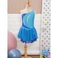 thumbnail image 3 of Doomiva Kids Girls Sleeveless Sequins Rhinestone Figure Ice Skating Dress Ballet Leotard Tutu Dress Dancewear Light Blue 8, 3 of 7