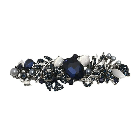 Elegant Floral Rhinestone Pearl Barrettes Hair Clips for Women Stylish Ponytail Holders Fashion Accessories Daily Wear