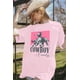 thumbnail image 3 of Camisa vaquera de gran tamaño para mujer: camisa vaquera con música country, camiseta con estampado de rodeo, casual, holgada, vaquera rosa, 3 of 6