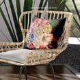 thumbnail image 2 of Amrita Sen Friendship Bouquet Indoor/Outdoor Pillow in Indigo Red Orange 26x26, 2 of 5