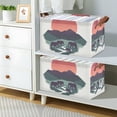 thumbnail image 2 of Yayeee Foldable Storage Basket for Shelves with Handles Set of 2 Waterproof Cloth Bins, Abstract Elephant, 2 of 7