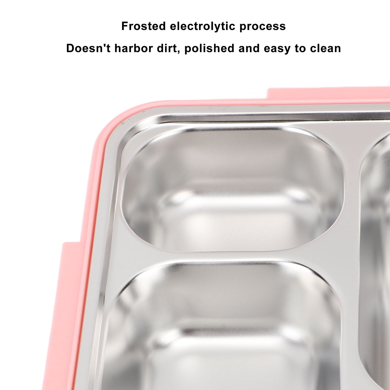 5-Compartment Stainless Steel Lunch Box Set - Heat Preservation Container with Chopsticks & Spoon, Pink