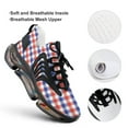 thumbnail image 4 of White Red Blue Tartan Plaid Walking Shoes for Men Woman Lightweight Tennis Fashion Elastic Sports Shoes Cushion Basketball Shoes, 4 of 7