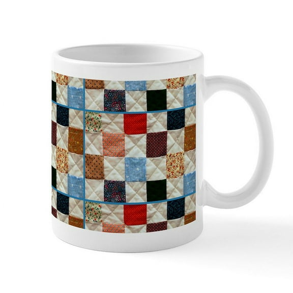 CafePress - Colorful Quilt Pattern Mugs - 11 oz Ceramic Mug - Novelty Coffee Tea Cup