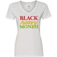 thumbnail image 3 of Inktastic Black History Month- Red, Green, Yellow Women's V-Neck T-Shirt, 3 of 5