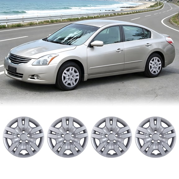 4 Pack 16" Hubcaps for 2007-2012 Nissan Altima,Wheel Rim Cover for 2008-2009 Nissan Altima Coupe,Compatible with Steel Wheels,Bolt-on Installation,PP Material,Lacquer