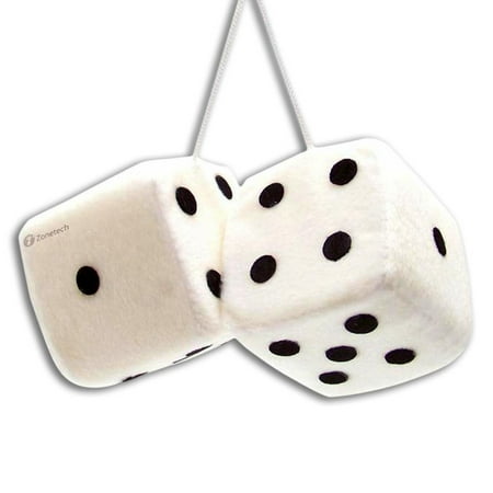 Custom Fuzzy Dice (Zone Tech Pair Black and White Mirror Fuzzy Dice - Pair Black and White Plush Car Mirror Fuzzy Dice)