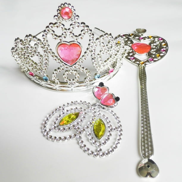4PCS Princess Dress up Accessories Set Cute Rhinestone Princess Jewelry Set