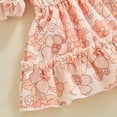 thumbnail image 6 of Okbabeha Infant Baby Girls Floral Smocked Romper Dress Puff Sleeve Bodysuit Outfit Summer Clothes with Headband, 6 of 8