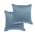 thumbnail image 4 of Lush Decor Velvet Dreams Euro Sham Covers 2 Piece Set 25.5" W x 25.5" L + 1.5" Dusty Blue - Velvet Pillow Cover - Euro Pillow Covers - Glam Decorative Pillows for Bed, 4 of 9