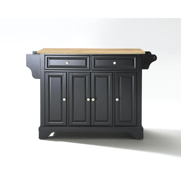 Durable Solid Hardwood Kitchen Island with Elegant Raised Panel Doors and Ample Storage Space - Stylish, Functional, and High-Quality