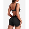 thumbnail image 4 of Mono de entrenamiento de 1 pieza para mujer, sin mangas, con espalda descubierta y control de abdomen, mono de yoga con fruncido en la espalda en V Liza, 4 of 5