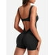 thumbnail image 4 of Mono de entrenamiento de 1 pieza para mujer, sin mangas, con espalda descubierta y control de abdomen, mono de yoga con fruncido en la espalda en V Liza, 4 of 5