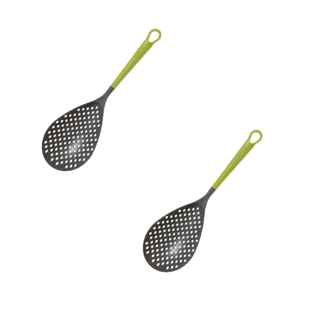 Oleegame 2PC Kitchen Utensils Set Multifunctional Cooking Spoon Slotted Spoon Colander Strainer Scoop Food Filter With Handle Kitchen Kitchen Tools For Cooking Green