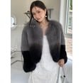 thumbnail image 4 of Abrigo de piel de oveja auténtica para mujer, corto, de moda, de color degradado, de lujo, de zorro natural, cálido y esponjoso, chaquetas de invierno, 4 of 5