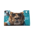 thumbnail image 2 of Pofeuu Hawaiian Swimming Lion Print Tissue Box Cover, Modern Decorative PU Leather Rectangular Tissue Box Case Organizer Holder for Vanity Countertop, Night Stands, Livingroom, 2 of 7