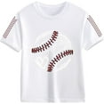 thumbnail image 3 of GBSYEWXS Toddler Children Boys T-Shirts Short Sleeve Crew Neck Baseball Print Tee Quick Dry Breathable White Tops Size 4-5 Years, 3 of 3